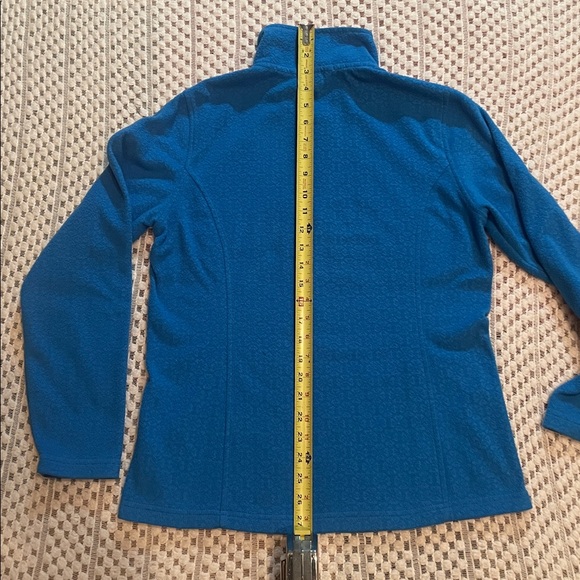 Lands End Fleece Blue Quarter-Zip Pullover - Picture 11 of 12